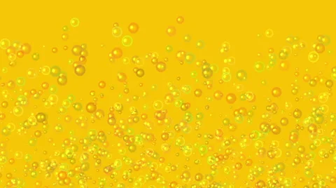 Slow motion of many lifting transparent air bubbles on orange backgrounds Video stock 44221250