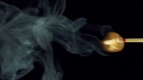 Slow Motion Match Igniting Stock Footage 65428642