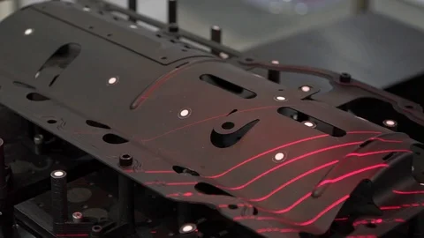 Slow Motion measuring machine 3D scan high precision for reverse engineering-Dan Stock Footage 120185262
