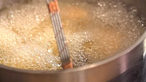 Slow motion, Meatball frying Stock Footage 85792073