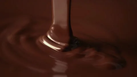 Slow Motion Melted Chocolate Pouring Close Up Seamless Flow Видео 334562950