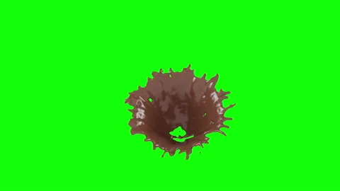 Slow Motion Milk Chocolate Splash Green Screen And Luma Matte Stock Footage 229418907