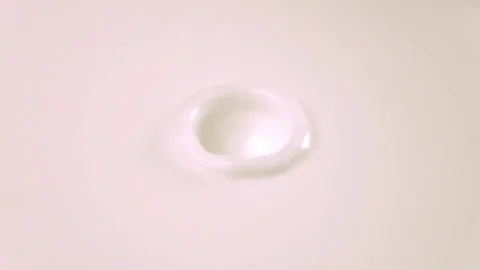 Slow-motion milk dropping and splashing. Stock Footage 79050809