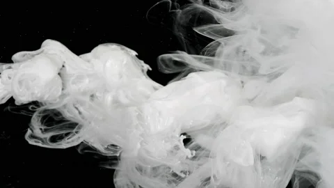 Slow motion of milk ink waves. Screensaver. White watercolor ink Video stock 164764588