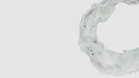 Slow Motion Milk Splash Alpha Clip Stock Footage 329267572