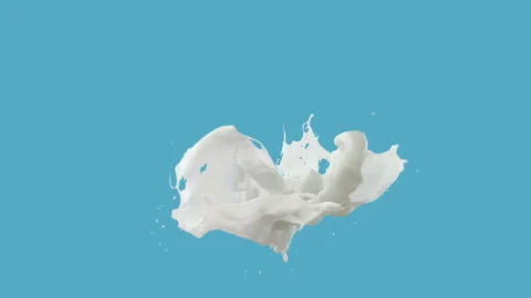 Slow Motion Milk Splash Blue Background Stock Footage 315747929