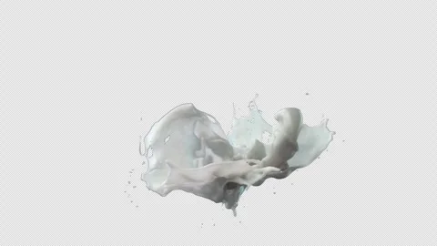 Slow Motion Milk Splash Transparent Alpha Stock Footage 315748148