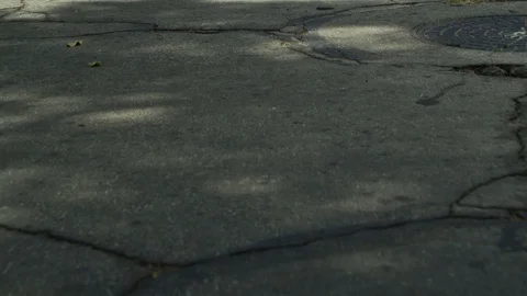 Slow Motion mMan Running Down Street Stock Footage 125964104