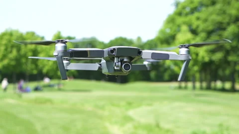 Slow motion. Modern drone fly against sky and branches .Scene 7 Stockbeeldmateriaal 108497098
