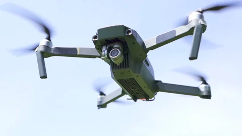 Slow motion . Modern drone fly against sky .Scene 3 Video stock 108497243