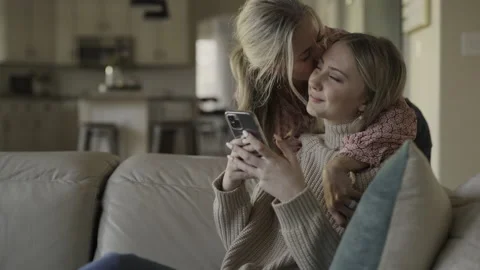 Mother Kissing Daughter Stock Video Footage Royalty Free Mother