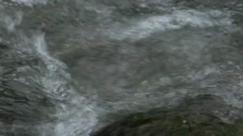 Slow motion of mountain river water passing through a rocky cascade Video stock 297716482