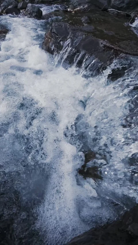 Slow motion of mountain stream Stock Footage 330441197