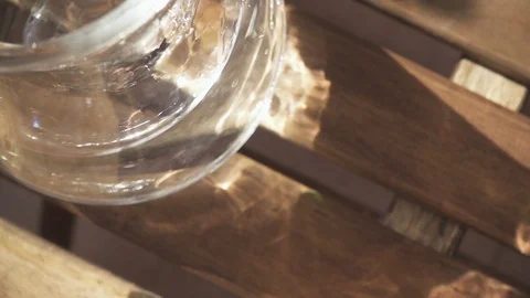 Slow motion movement of the camera over the decanter with water Stock Footage 88948516