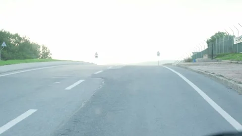 Slow motion moving  in empty highway Stock Footage 163478828