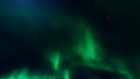 Slow Motion Moving Northern Lights on Night Sky 3D Animation Background Stock Footage 131685548
