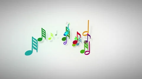 Slow motion of the musical notes with depth of field 4K Stock Footage 59558829
