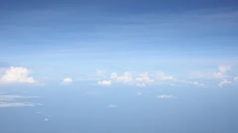 Slow motion nature view white clouds on soft blue sky background in the morning, Stock Footage 312808879