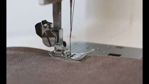 Slow motion of needle with thread of sewing machine sew fabric Vídeo Stock 108167451