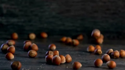 SLOW MOTION: Nuts Falling Stock Footage 277001617
