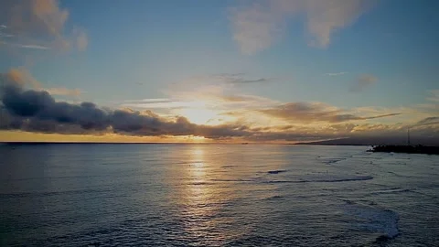 Slow motion ocean sunset Stock Footage 247599132
