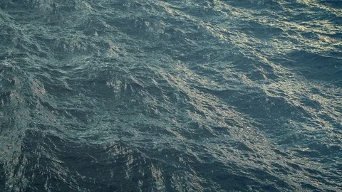 Slow motion ocean surface, rough ocean, blue color, loopable Stock Footage 77025056