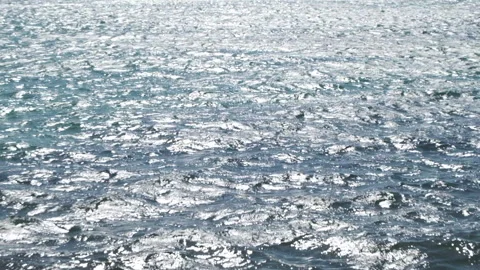 Slow motion ocean surface in summer with bright reflections Stock Footage 132223788