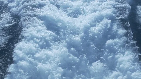Slow motion ocean wake Stock Footage 74900756