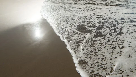 Slow Motion Ocean Wave, sandy coastline Stock Footage 247076208