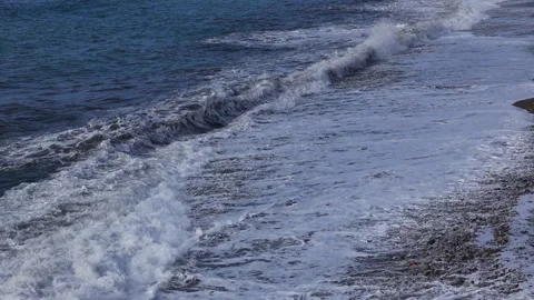 Slow Motion Ocean Waves At The Beach Stock Footage 341505362