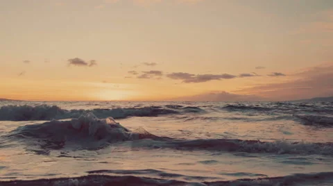 Slow Motion Ocean Waves Breaking on Sandy Beach in Hawaii Stock Footage 57724508