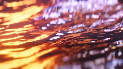 Slow motion ocean waves close up at sunset. Loop. 3D animation. Video stock 112653406