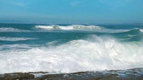 Slow Motion Ocean Waves Stock Footage 72861321