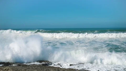 Slow Motion Ocean Waves Stock Footage 72861333