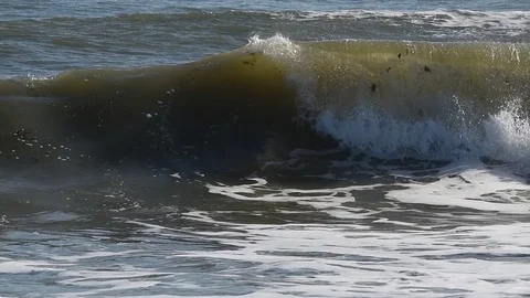 Slow motion ocean waves Stock Footage 82617381