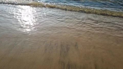 Slow motion of ocean waves in late afternoon Stock Footage 246389808