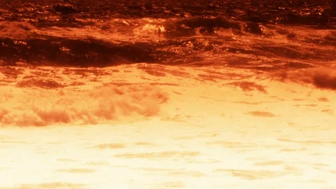 Slow Motion Ocean Waves Roll Ashore Stock Footage 93312067