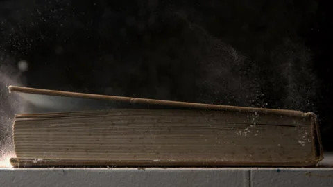 Slow Motion of an Old Book Closing Stock Footage 270401399