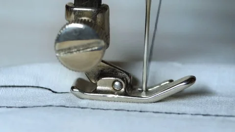 Slow motion of old sewing machine showing process 스톡 동영상 82574510