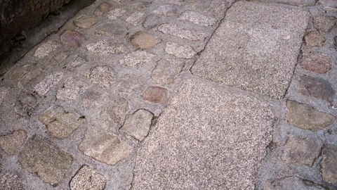 Slow motion of an old stone road Video stock 279736466