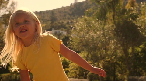 Slow motion of one child playing in park. Stock Footage 43673287