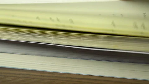 Slow motion, open a book each page. 库存影片 140629038