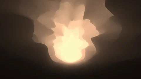 Slow motion out of a dark cave, repeatable abstract animation Stock Footage 124852380