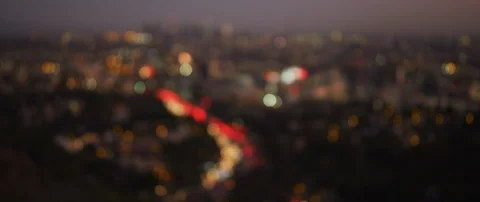Slow motion out of focus shot of Downtown Los Angeles, California Stock Footage 115514875