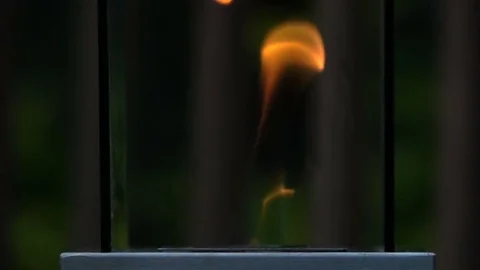 Slow Motion Outdoor Fire Feature Stock Footage 77023958