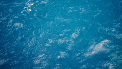 Slow motion over disturbed ocean water surface, loopable. Impressive background  Stock Footage 155922701
