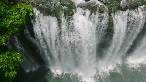 Slow motion overhead view of Tinuy an Falls. Stock Footage 253164120