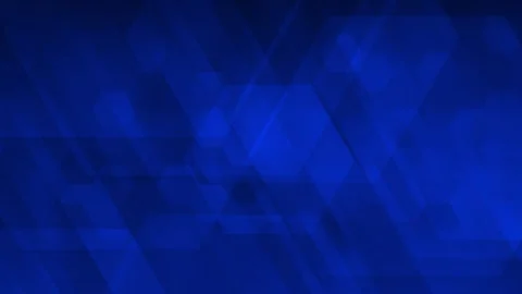 Slow motion overlapping geometric hexagon and triangular shapes, dark blue Stock Footage 319819336