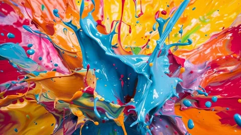 Slow motion paint collision explode Video stock 317215896