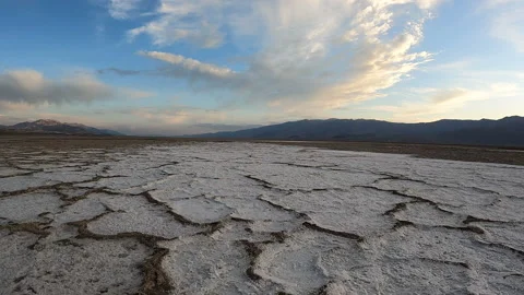 Slow motion pan over salt flat polygons. Stock Footage 155251633